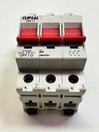 Clipsal 4PSW380 Main Switch/ Isolator - 3 Pole 80A