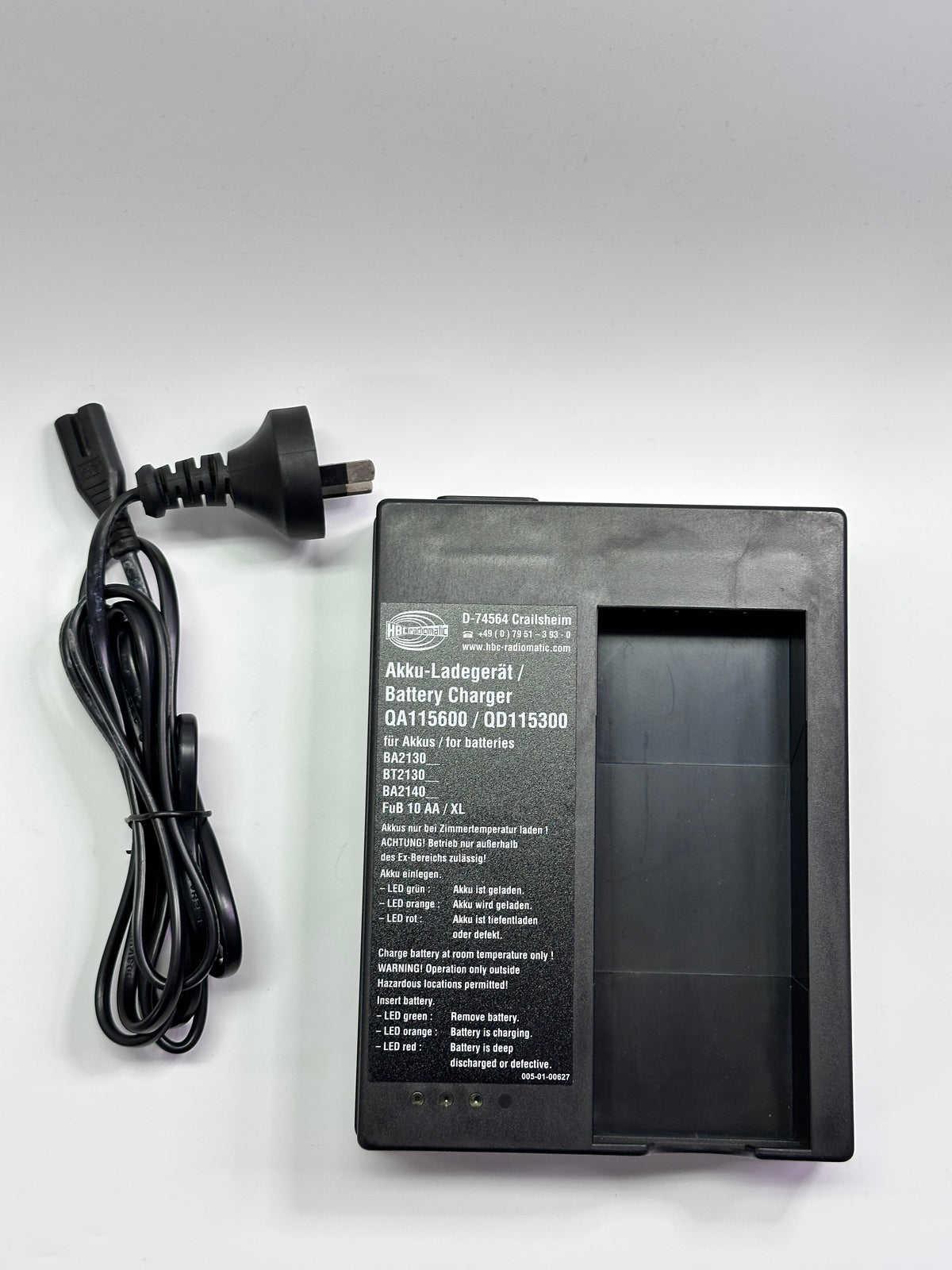 HBC Radiomatic QA115600 Battery Charger — 190-01-00069