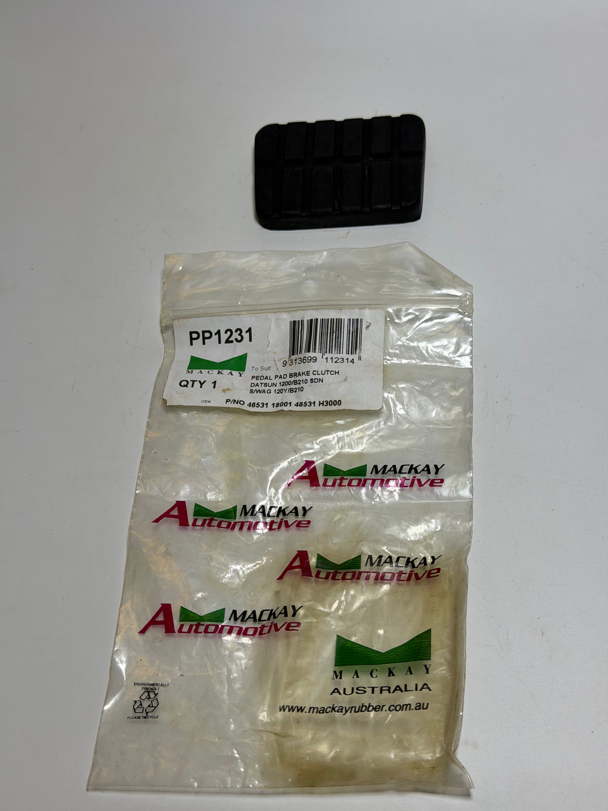 Mackay PP1231 Clutch Pedal Pad