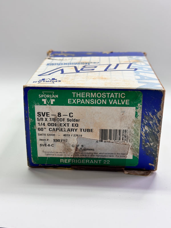 Sporlan SVE-8-C 5X7 ODF 5 Thermostatic Expansion Valve - Type S 130797