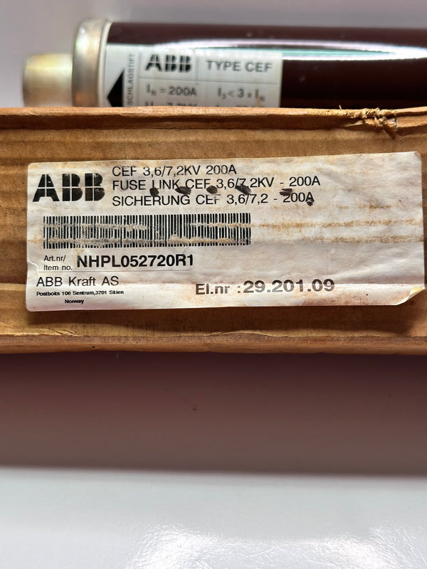 ABB NHPL052720R1 Fuse Link Type CEF 3,6/7,2KV 200A 1YMB710739M2812