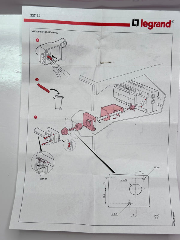 Legrand 0 227 32 Front external handle for Vistop 63A to 160A