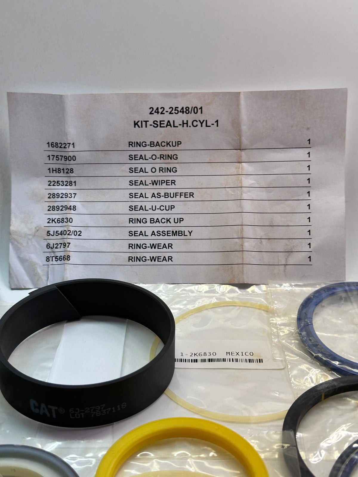 CAT 242-2548/01 Hydraulic Cylinder Seal Kit, 242-2548