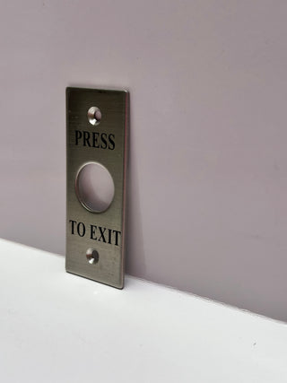 Nidac Flush Stainless Steel Architrave Type Press to Exit Plate (Only)