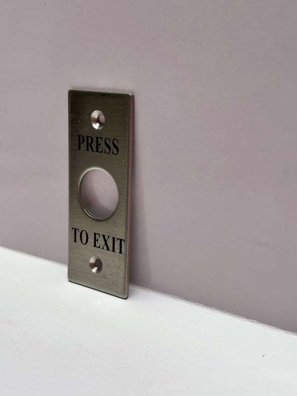 Nidac Flush Stainless Steel Architrave Type Press to Exit Plate (Only)