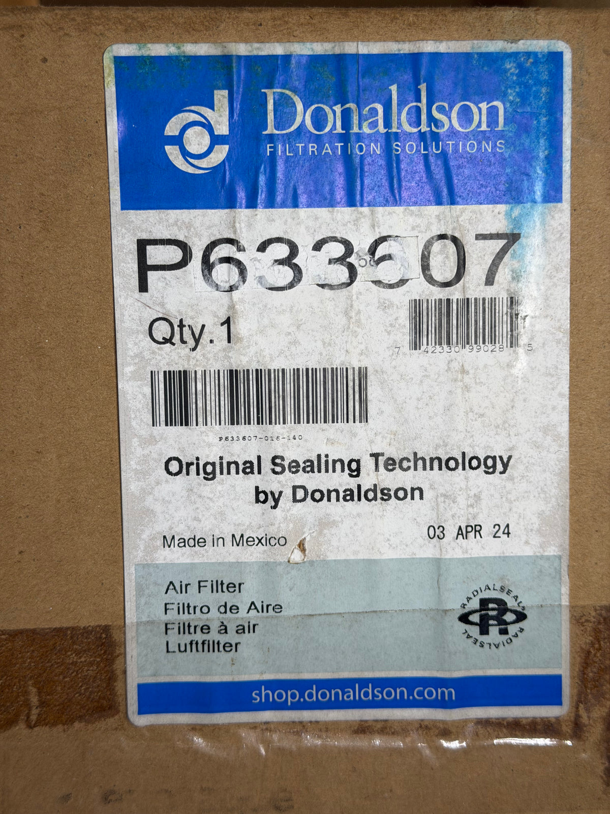 P633607 Donaldson Primary Radialseal Air Filter