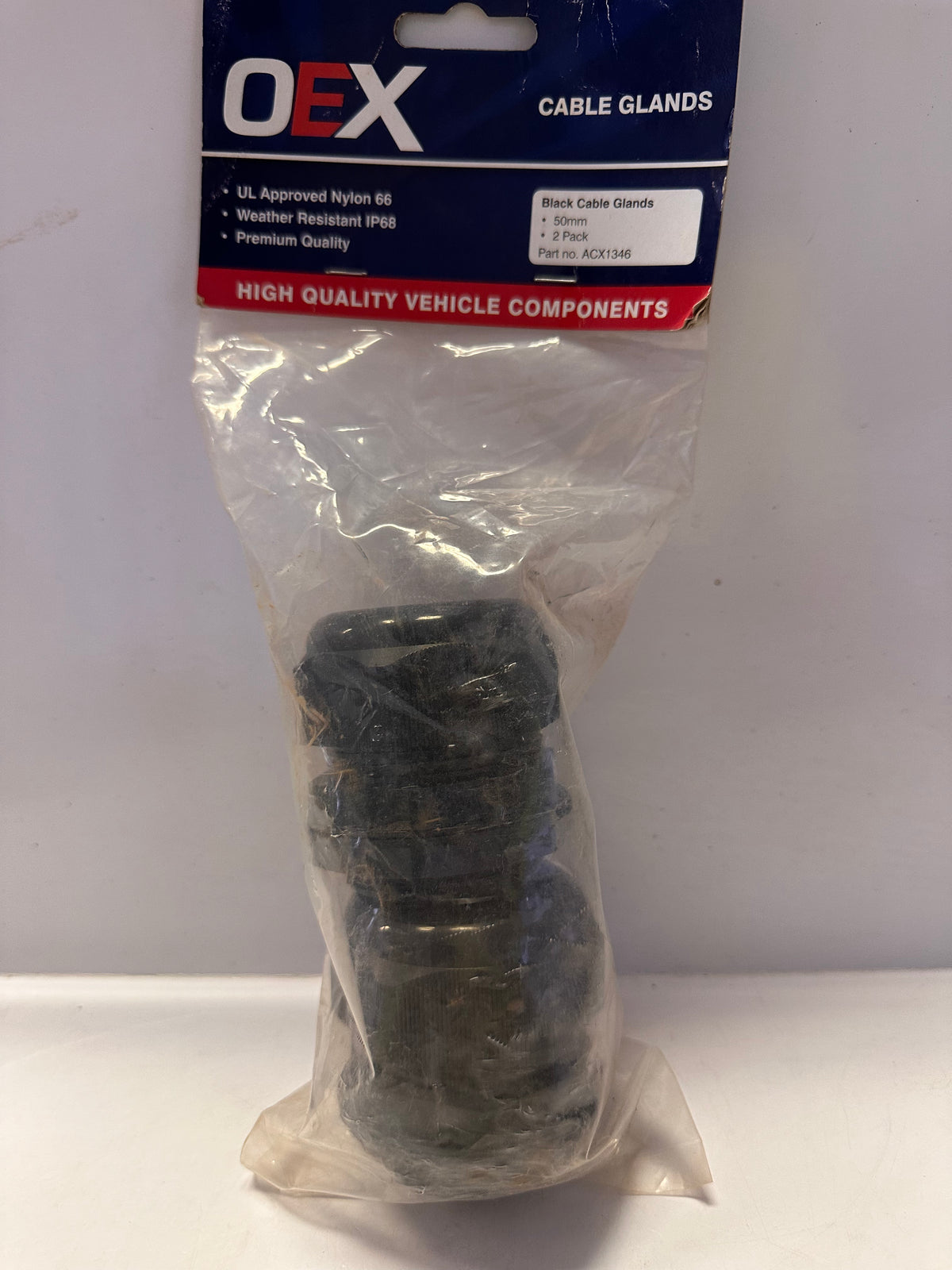 OEX ACX1346 50 mm Nylon Cable Glands – Pack of 2