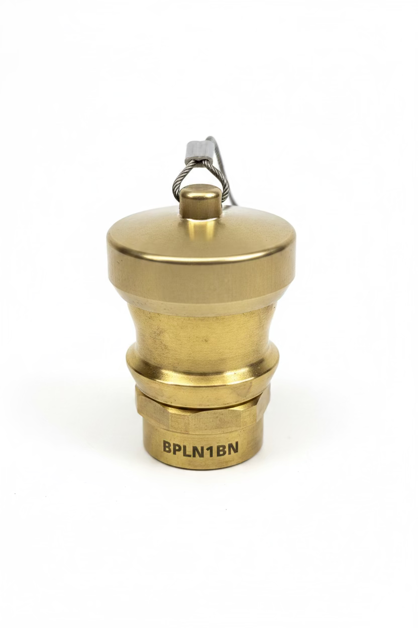Banlaw BPLN1BNC Size 1, 3/4" NPT Flush Face BPL Nozzle, Brass with Cap