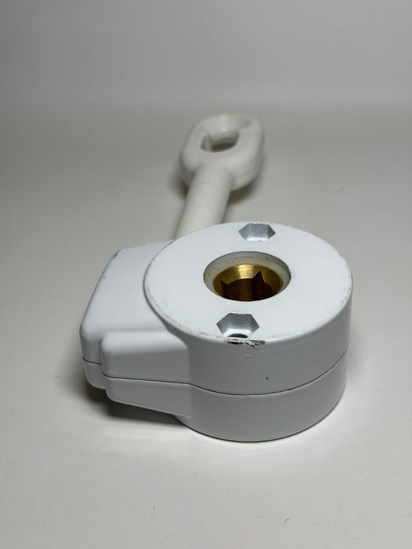 Outdoor Awning Crank Gearbox for Retractable Blinds (white)