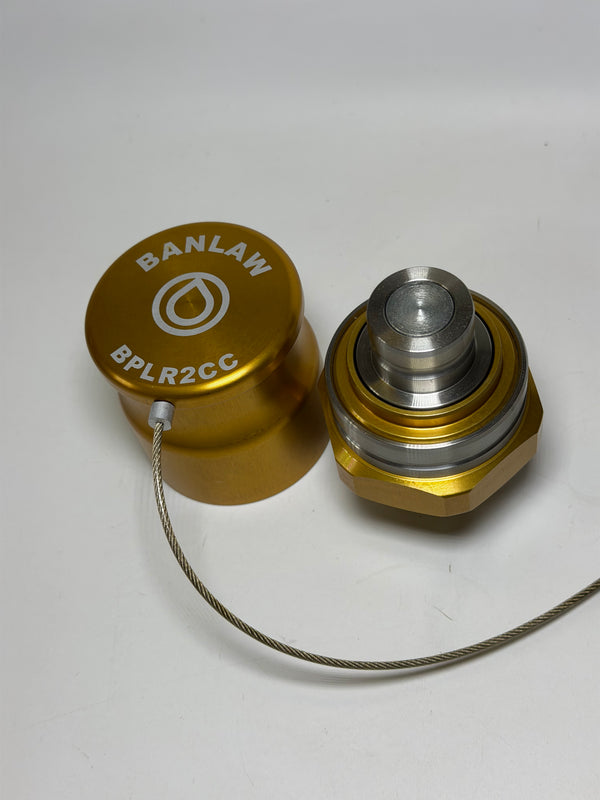 Banlaw BPLR2BE BEC Compatible Size 2 Flush Face BPL Receiver, 3/4" NPT, Gold with Cap