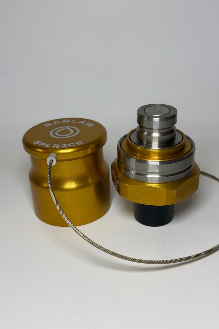 Banlaw BPLR2BE Size 2 Flush-Face Receiver, 3/4" NPT, Gold, Cap