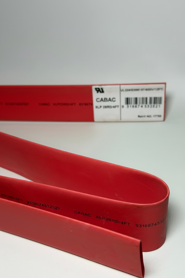 Cabac XLP25RD/4FT Thin Wall 25.4mm Red Heatshrink Tube, bag of 5