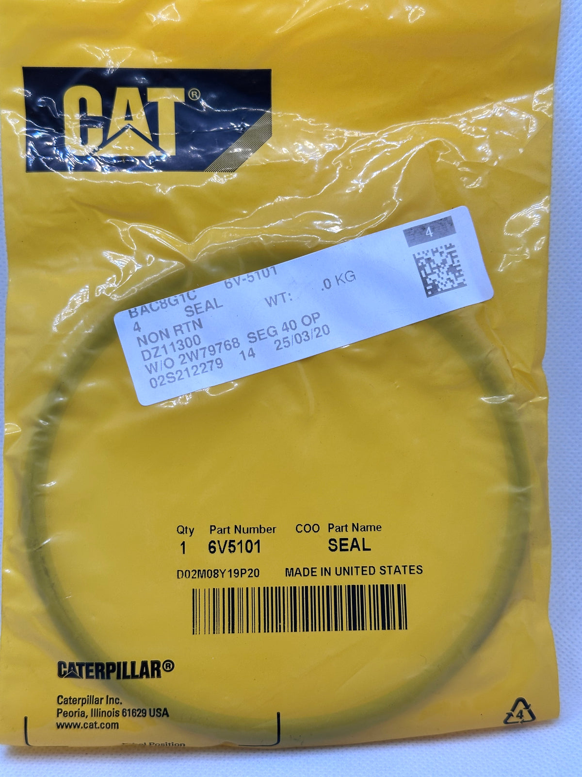 CAT 6V-5101 O-Ring Seal — 107.32 mm ID, 75A FKM