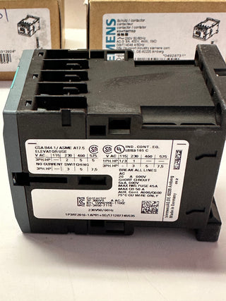 Siemens 3RT2016-1AP01 Power Contactor 9A, 400V