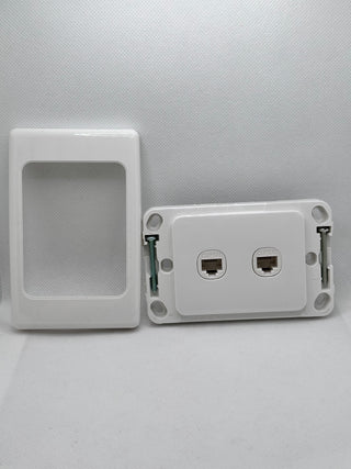 Clipsal 2032VRJA5-WE 2 Gang Vertical Mount RJ45 CAT 5 Socket Outlet