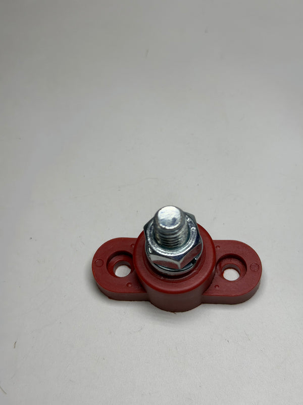 JB3816RD 250A Single Insulated Terminal Stud, 3/8 - 10mm - RED