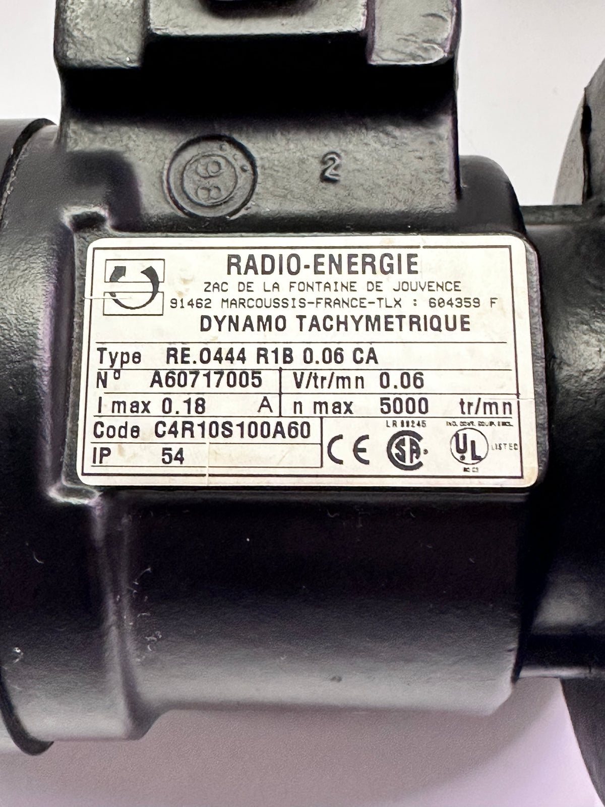 Radio Energie REO444R1B006CA DC Tachogenerator – 60V/1000RPM