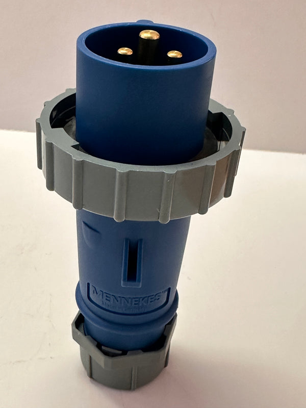 Mennekes 16A AM-TOP IP67 Blue Cable Mount 3Ph Industrial Plug, 230V