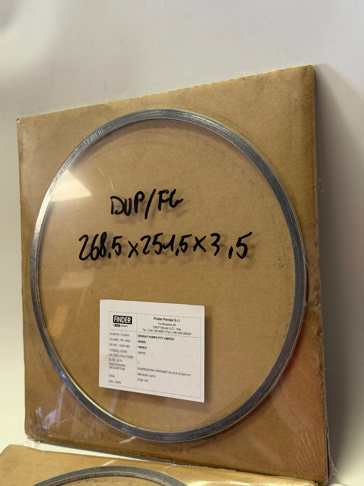 Finder Pompe Spiral-Wound Gasket 268.5x251.5x3.5 — D10241/47