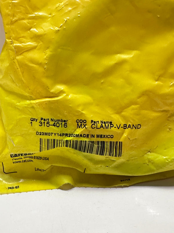 Caterpillar CAT 315-4016 1/4" V-Band Clamp