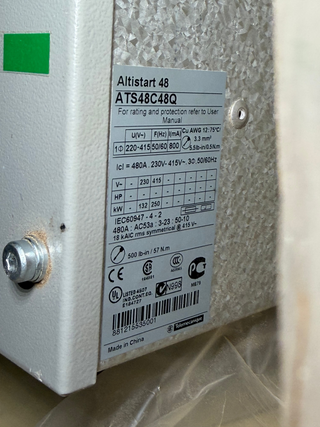 Schneider Altistart 48 Soft Starter for Asynchronous Motor ATS48C48Q BA