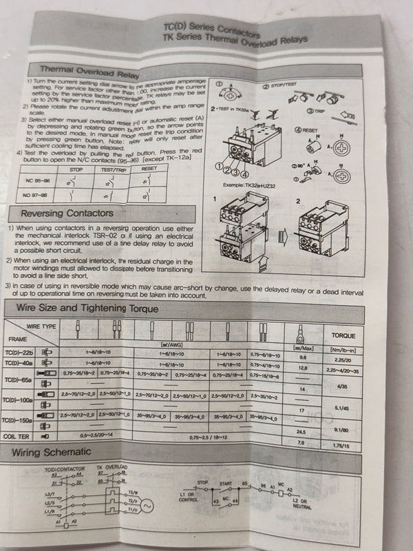 Terasaki TK-63a Thermal Relay 45-65a (820748)