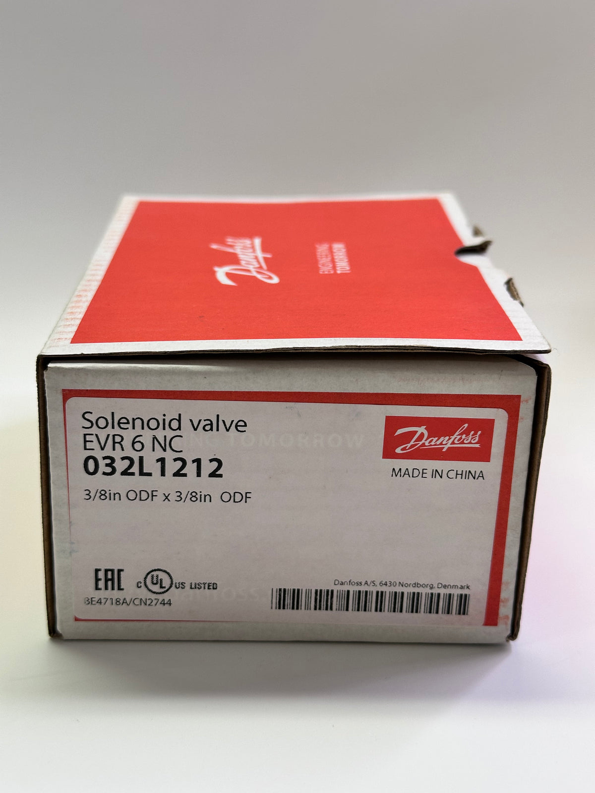 Danfoss 032L1212 EVR 6 Solenoid Valve, 3/8-Inch ODF, No Coil
