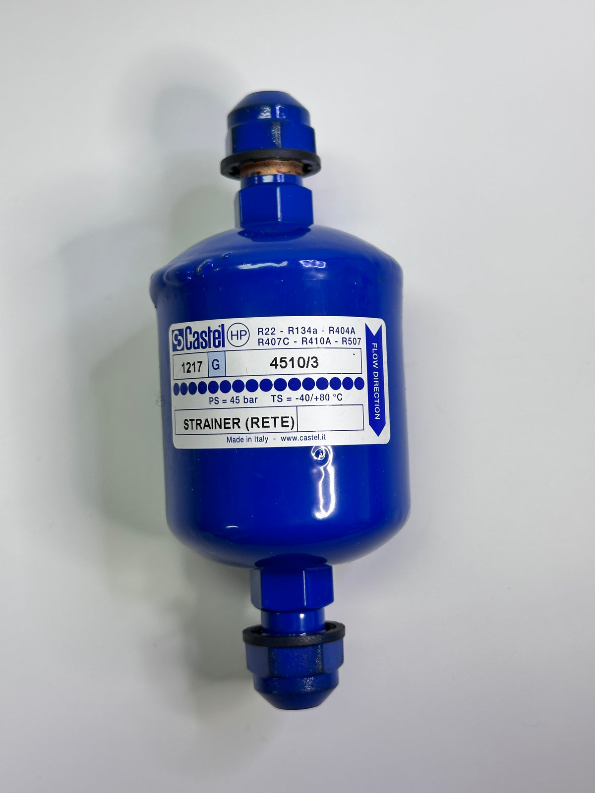 Castel 4510/3 Oil Strainer — 3/8" SAE Flare