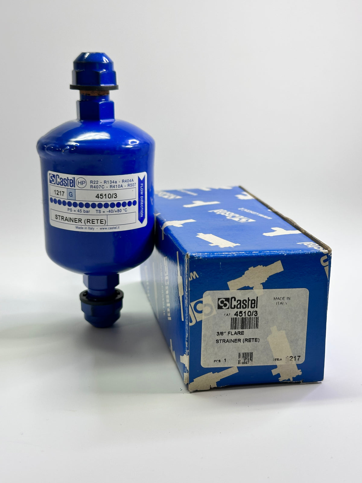 Castel 4510/3 Oil Strainer — 3/8" SAE Flare
