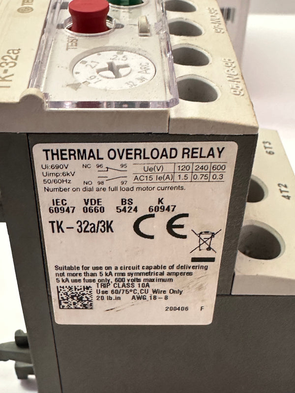 TERASAKI TK-32a 1.6~2.5A Thermal O/L Relay