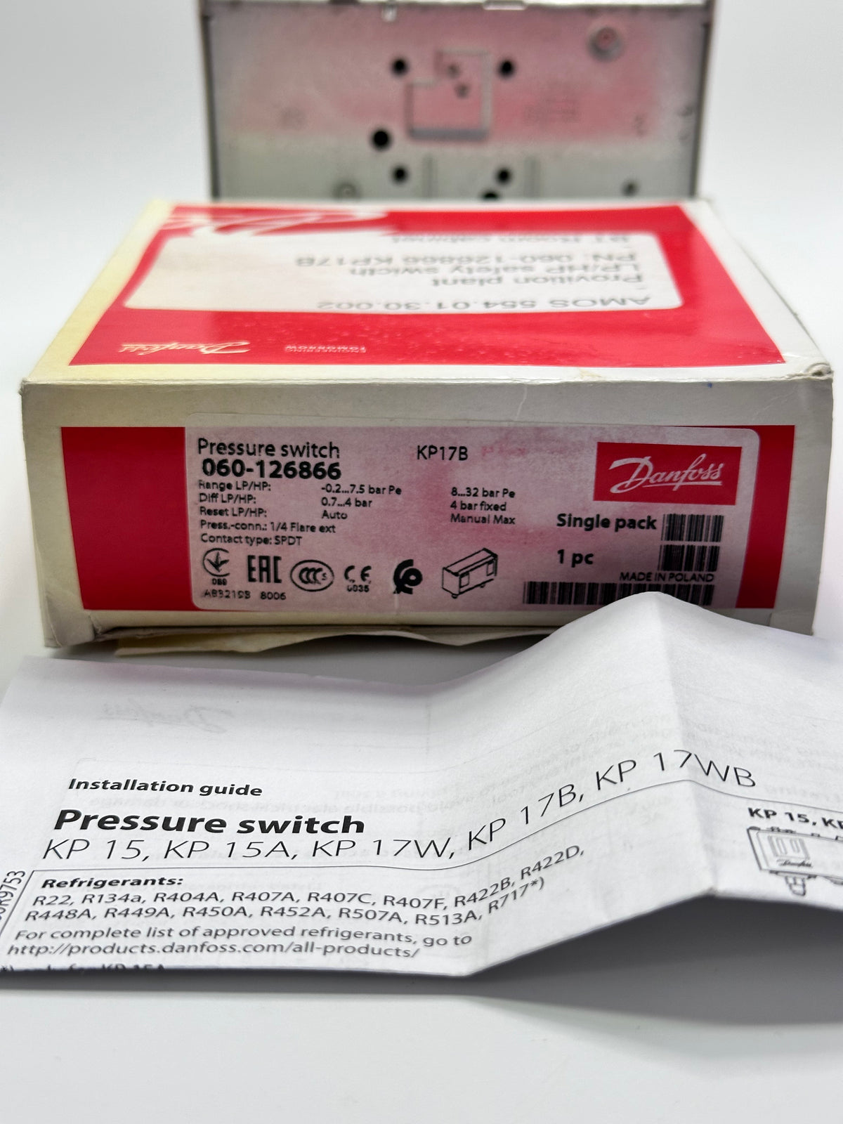 Danfoss 060-126866 KP17B Pressure Switch, 060126866