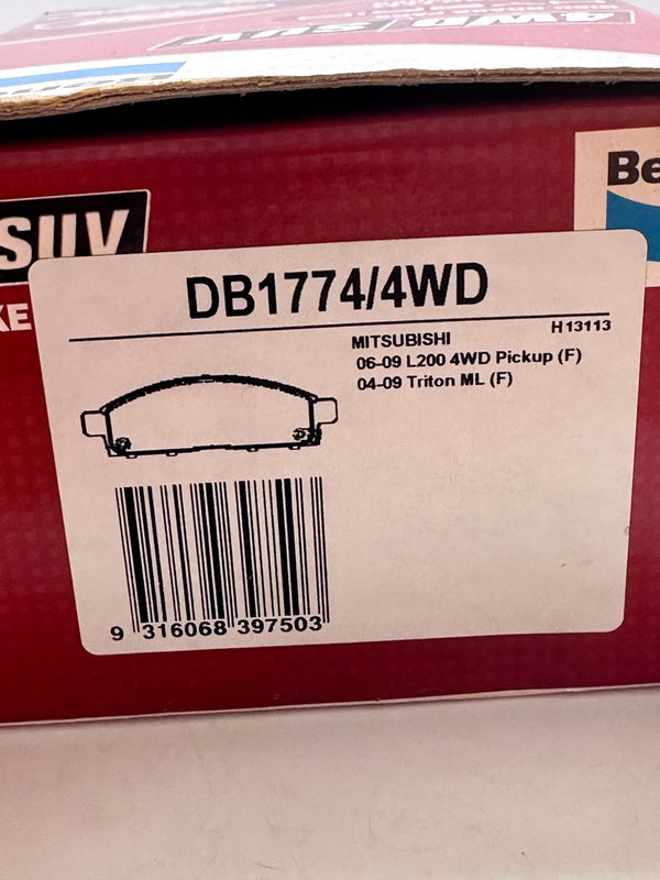 Bendix DB1774/4WD 4WD/SUV Brake Pad Set, Front for Mitsubishi