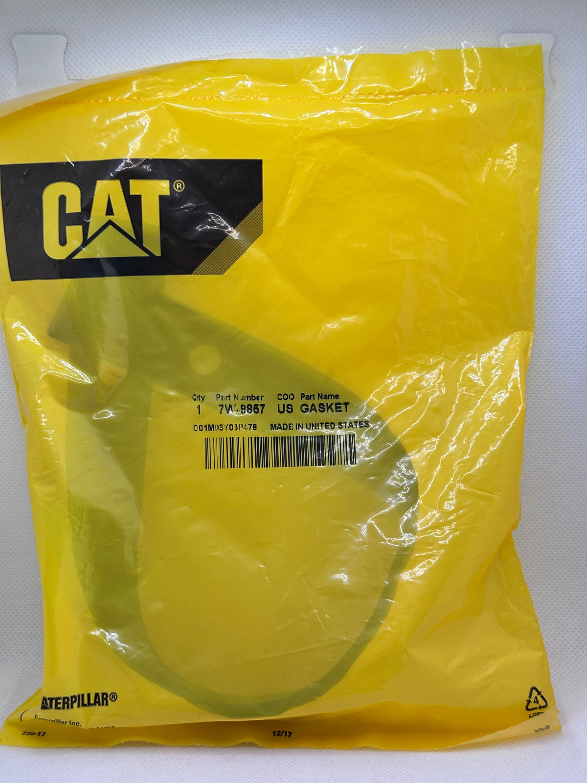 7W-9857 Air Cleaner Body Gasket - Genuine CAT part