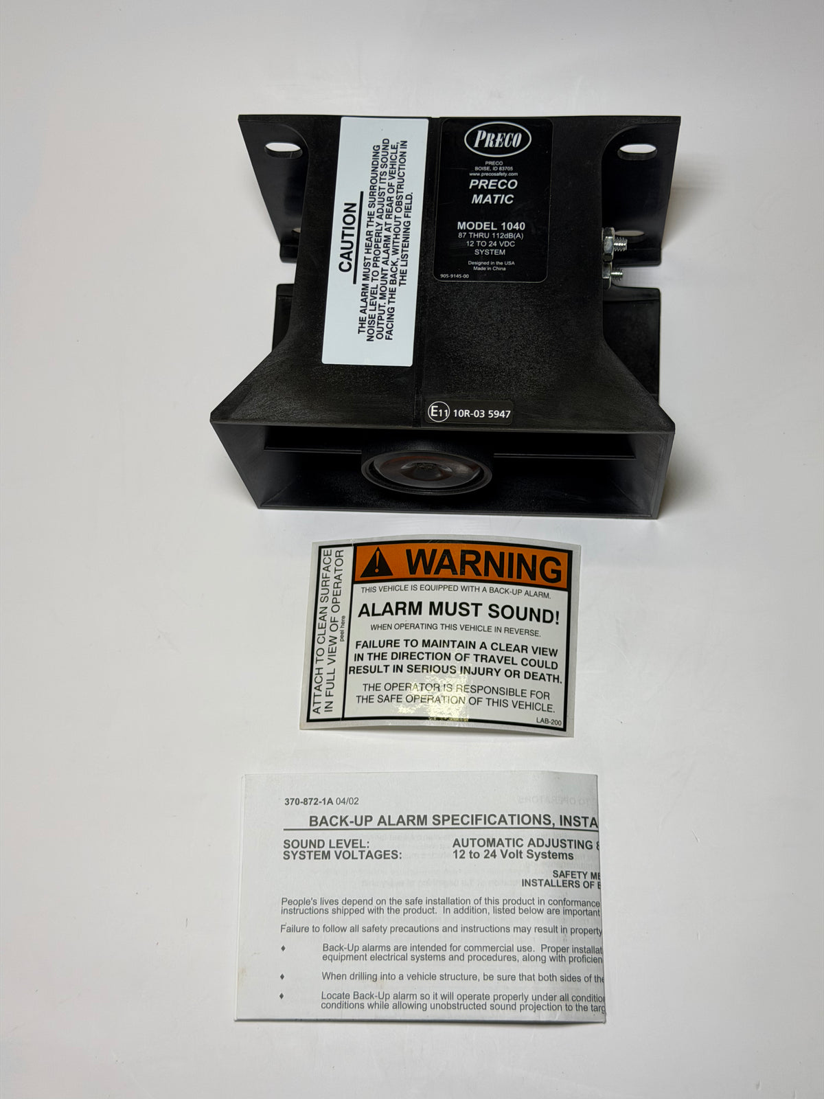 ACX5008 12V/24V Self-Adjusting Heavy-Duty Backup Alarm