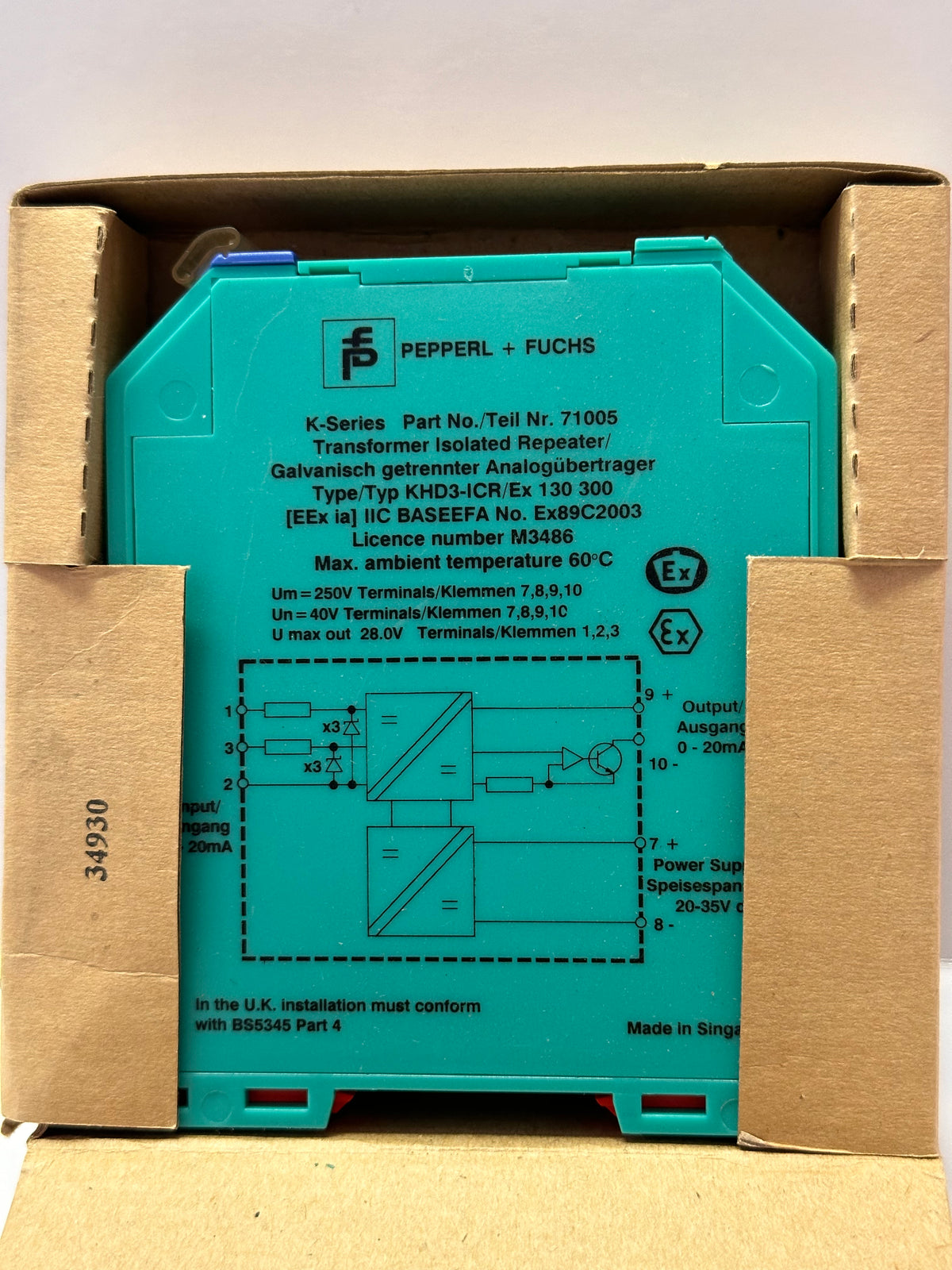 Pepperl+Fuchs KHD3-ICR/EX-130-300 Isolated Repeater — Model to Confirm