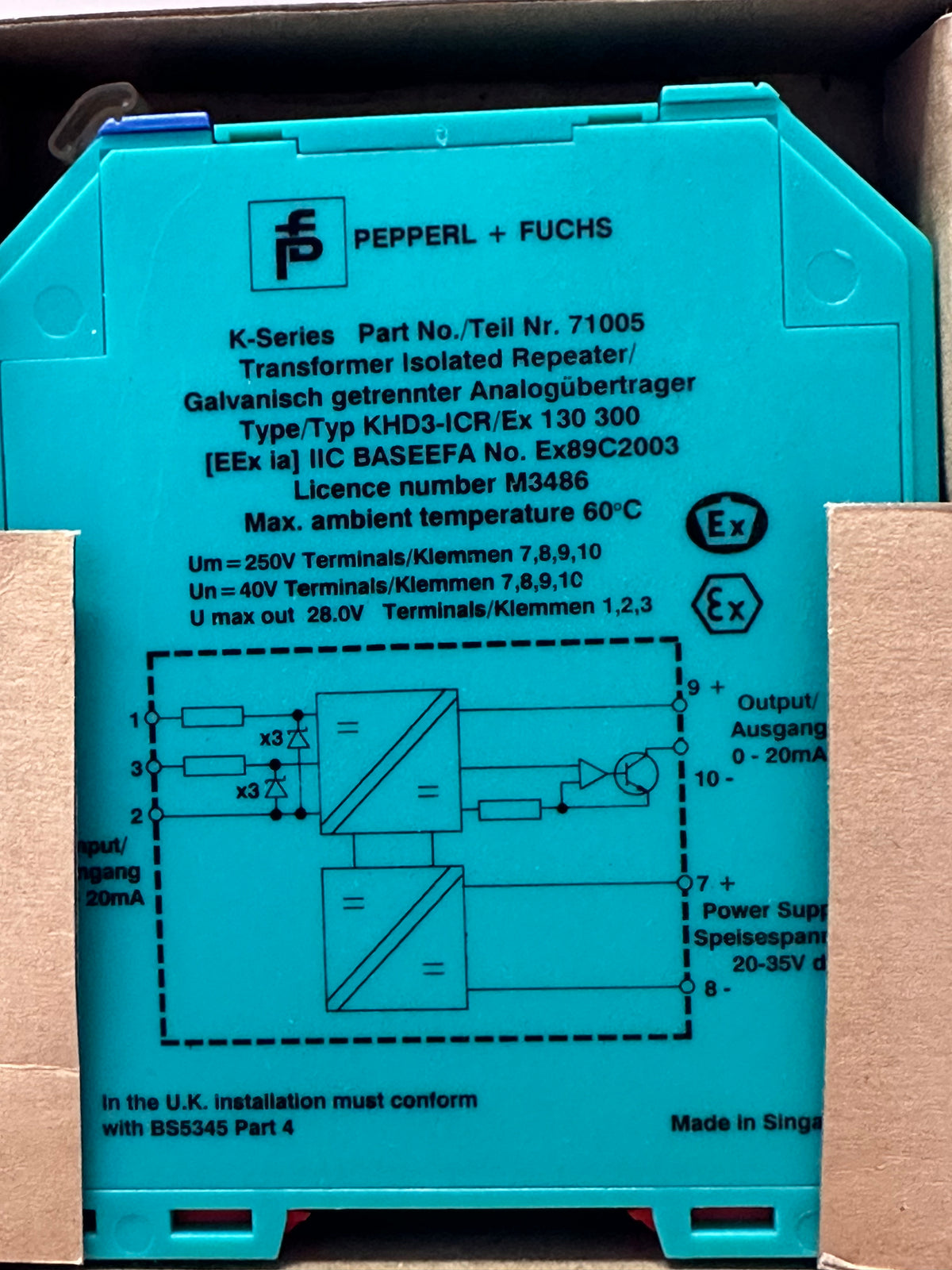 Pepperl+Fuchs KHD3-ICR/EX-130-300 Isolated Repeater — Model to Confirm