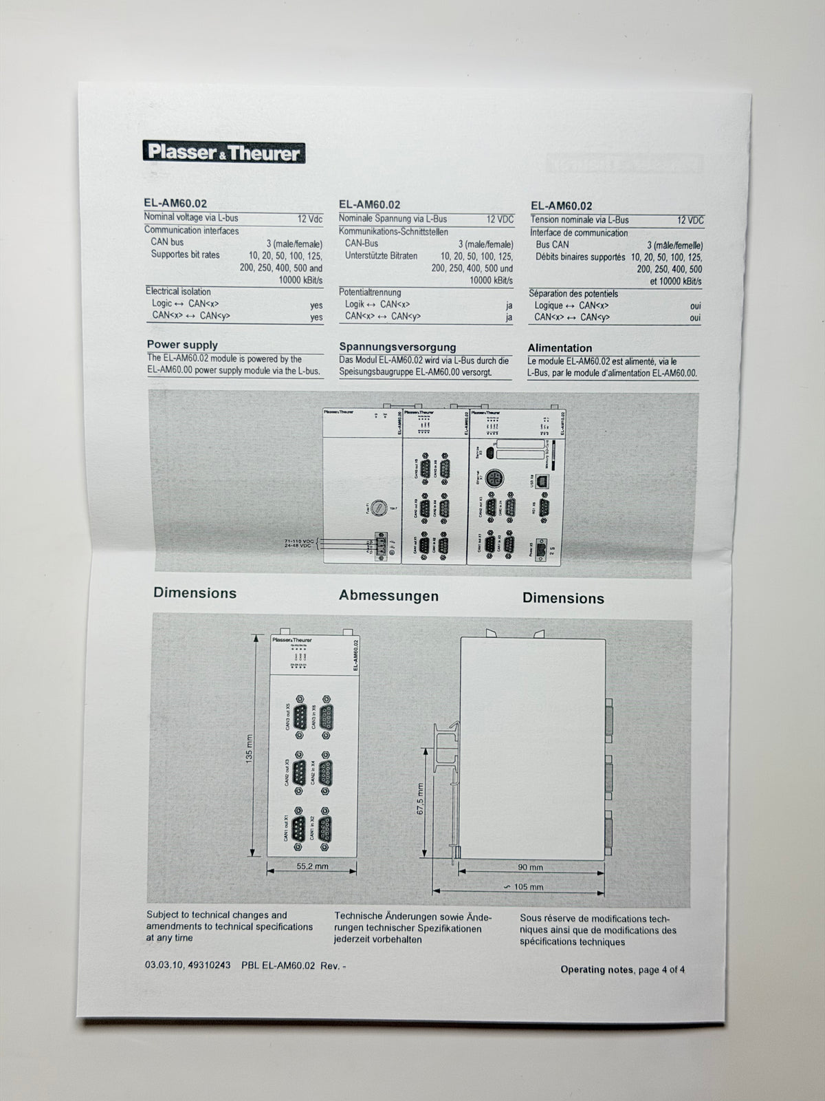 Plasser & Theurer EL-AM60.02 12V Communication Module - 44590031