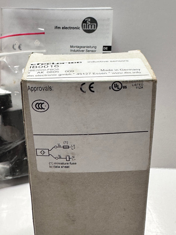 iFm IBE2020-FBOA IB0016 Barrel Inductive Proximity Sensor - Efector
