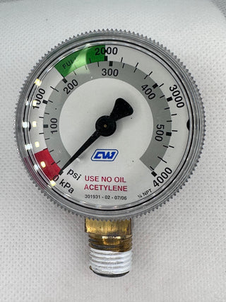 Cigweld 301627 Pressure Gauge, Acetylene 4000kPa