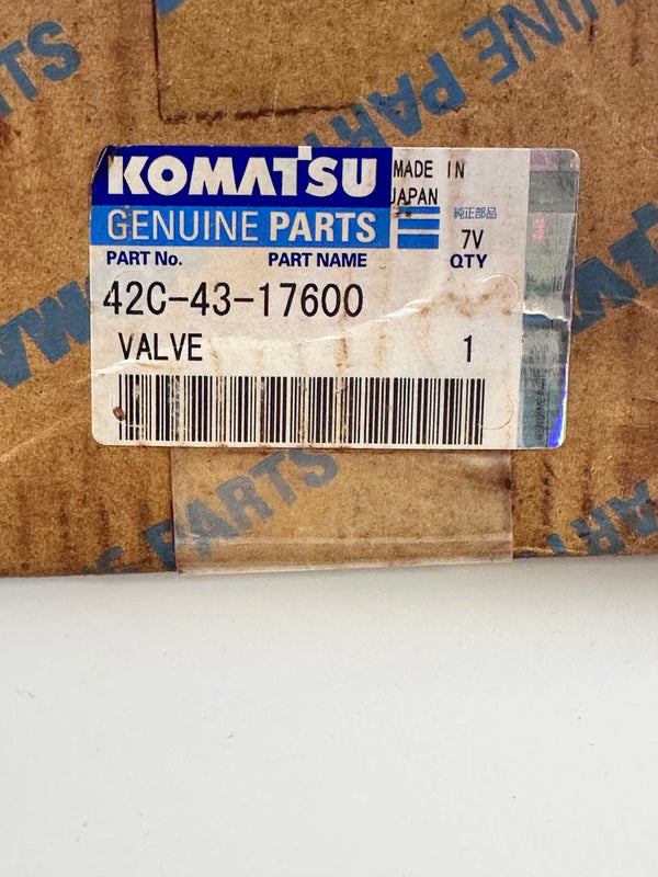 Komatsu 42C-43-17600 Valve Assembly, Emergency Parking Brake