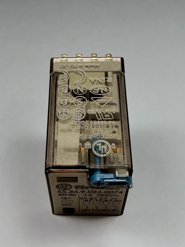 Finder 55.34.9.024.0074 Plug-in Relay 7A, 24V DC, 4PDT