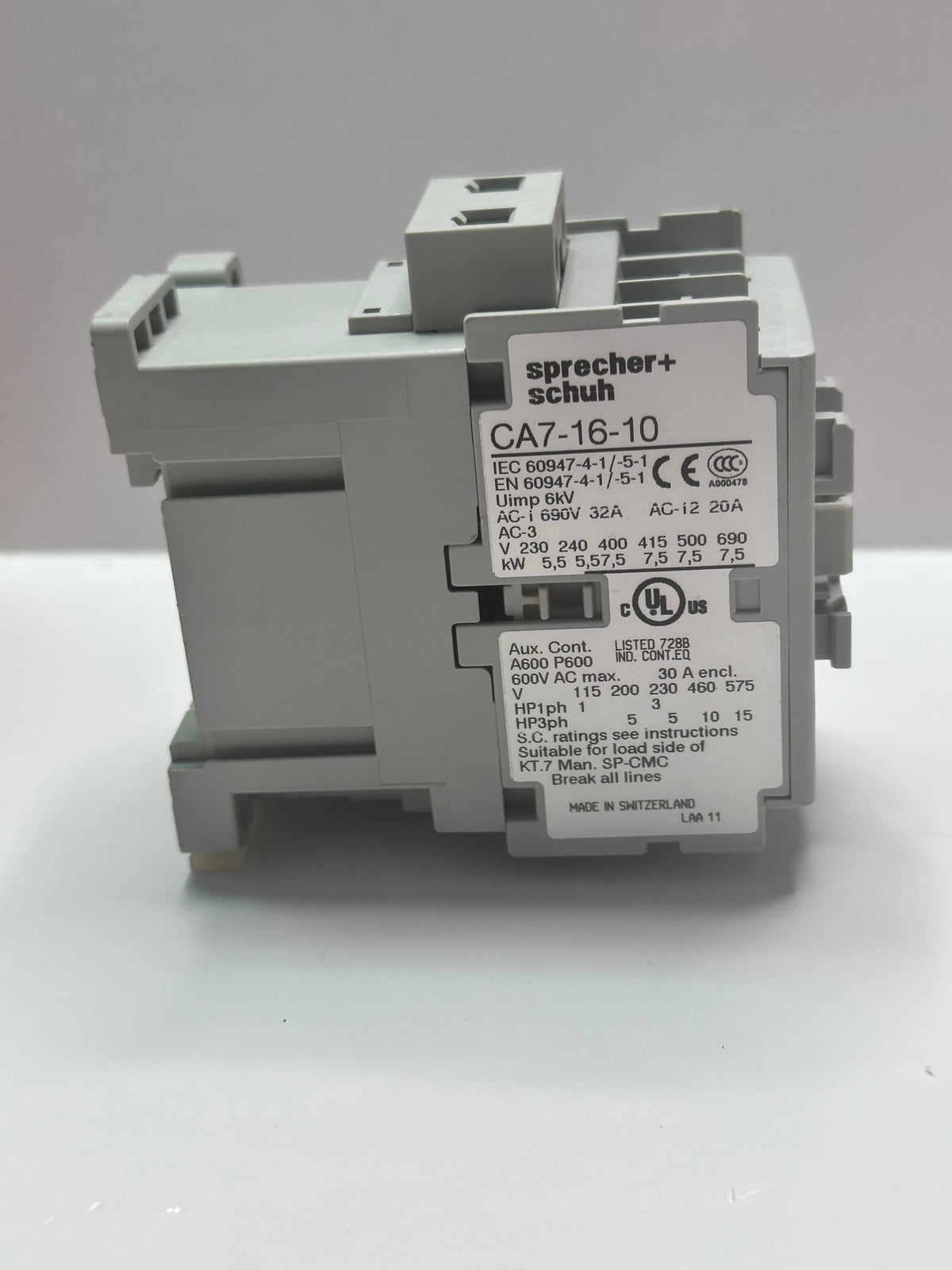 Sprecher+ Schuh CA7-16-10 Contactor 240V50/277V60