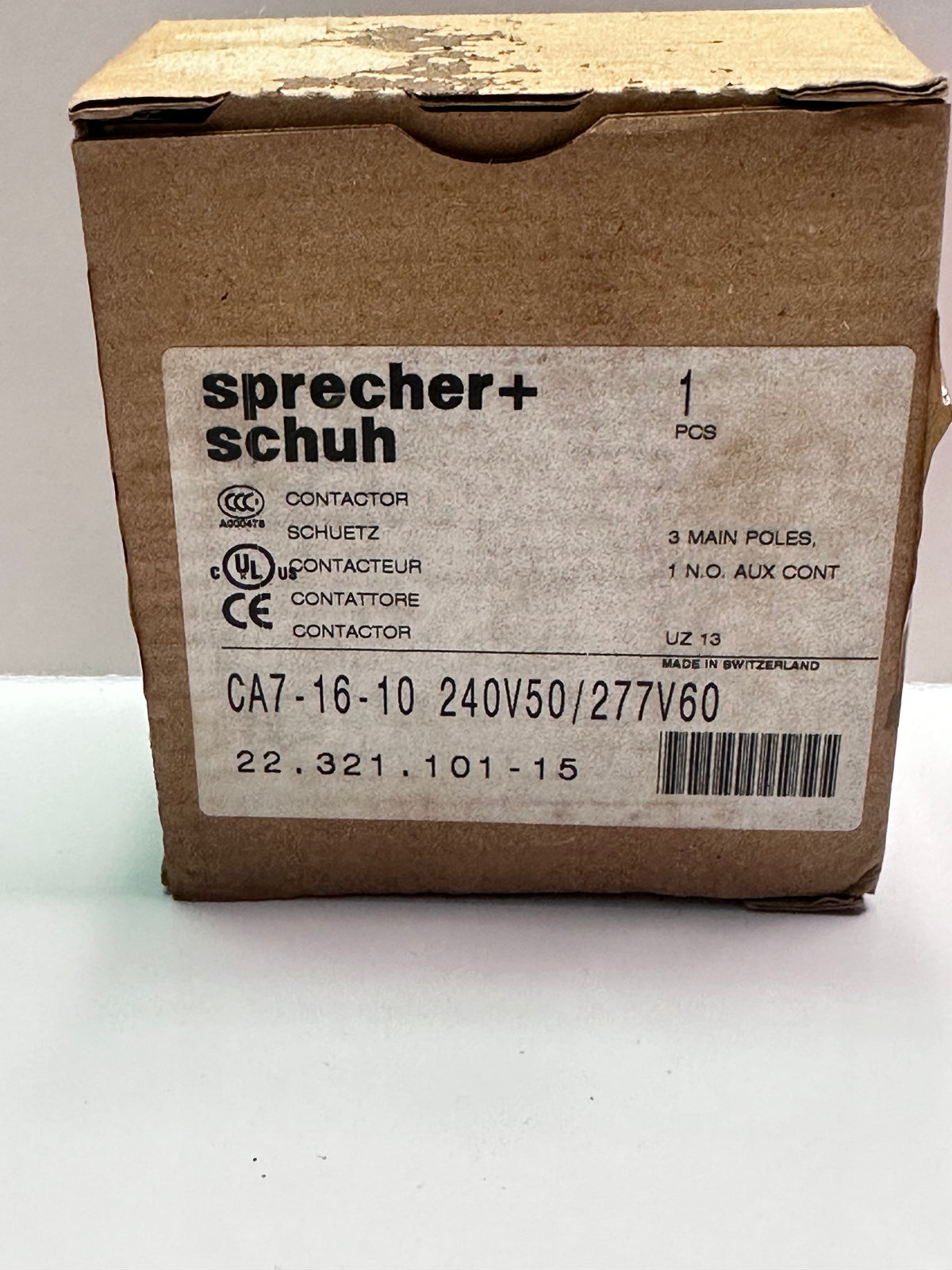 Sprecher+ Schuh CA7-16-10 Contactor 240V50/277V60