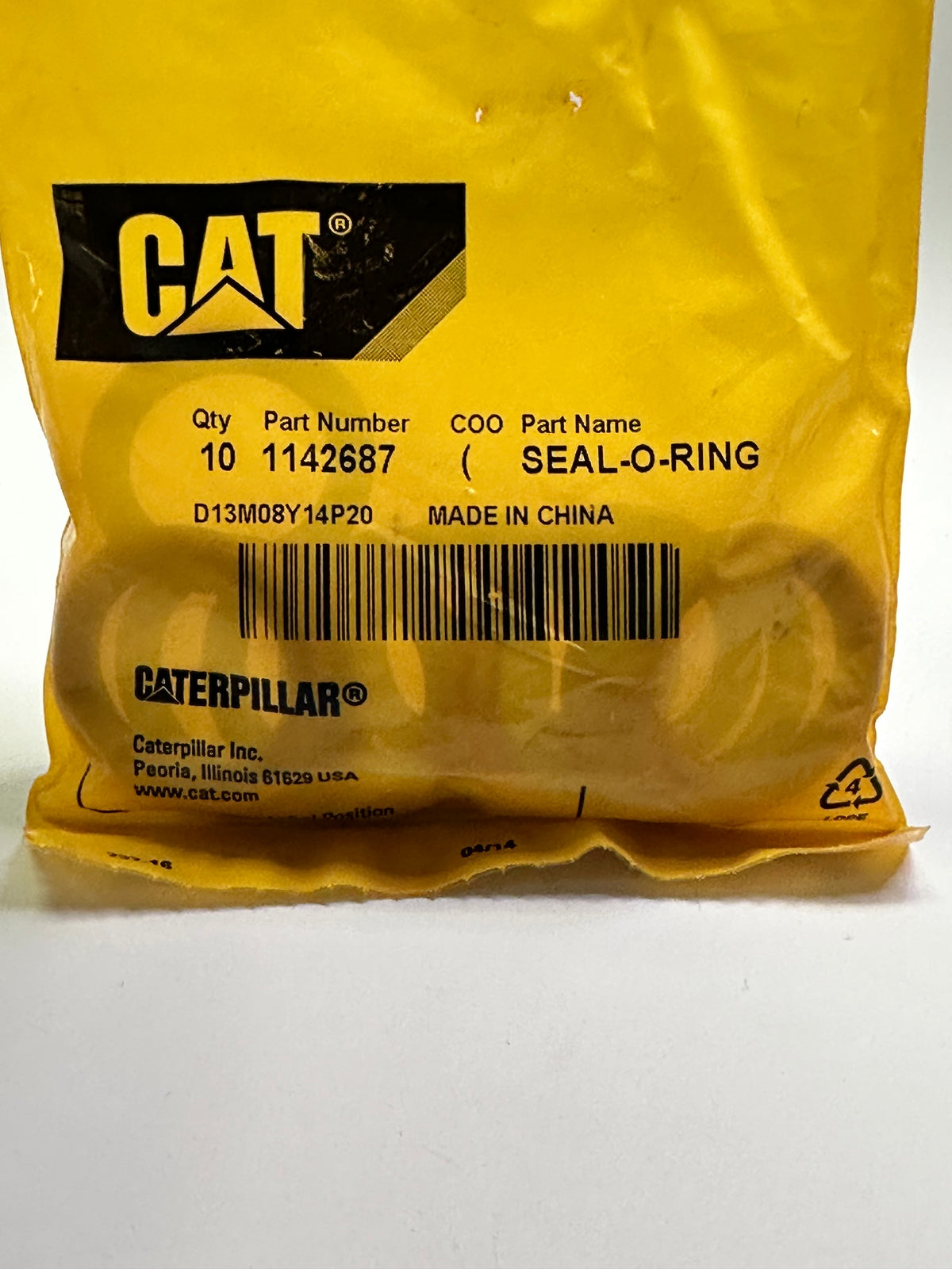 CAT 114-2687 Genuine 78A HNBR O-Ring — Pack of 10