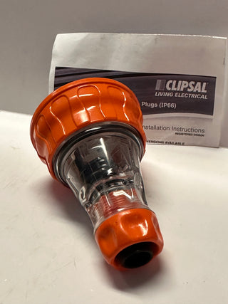 Clipsal 56P21532-EO 56 Series Flat 2 Pin Straight Plug (Orange)