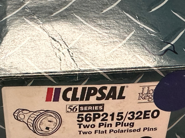 Clipsal 56P21532-EO 56 Series Flat 2 Pin Straight Plug (Orange)