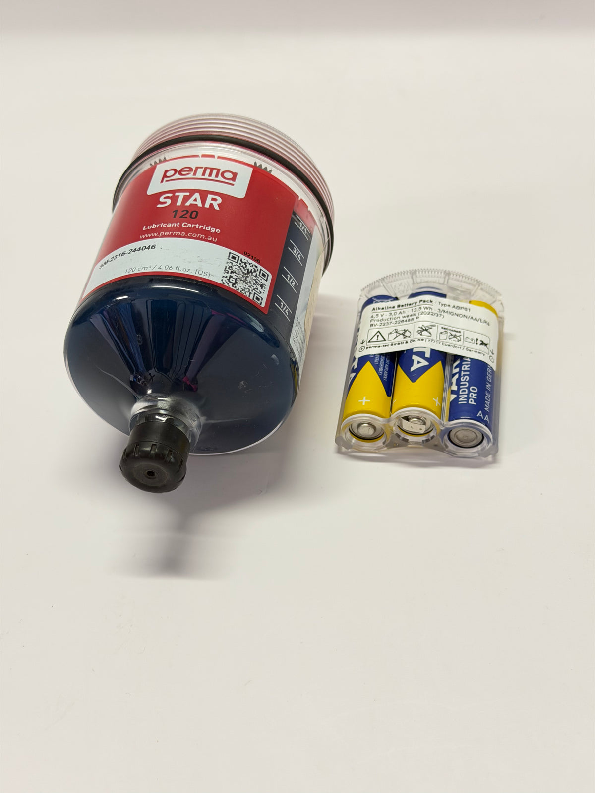 Perma Star Vario PSF941 Lubricator Cartridge 120cc with Battery Pack - Mobil Polyrex EM Grease (MPN: PSF941SVM120LC)