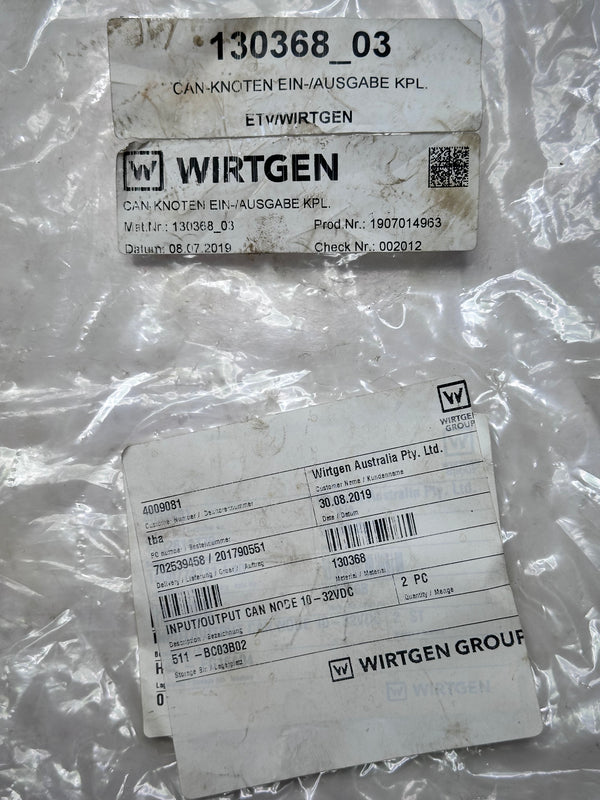 Wirtgen 130368 Input/Output Can Node 10-30VDC NIB
