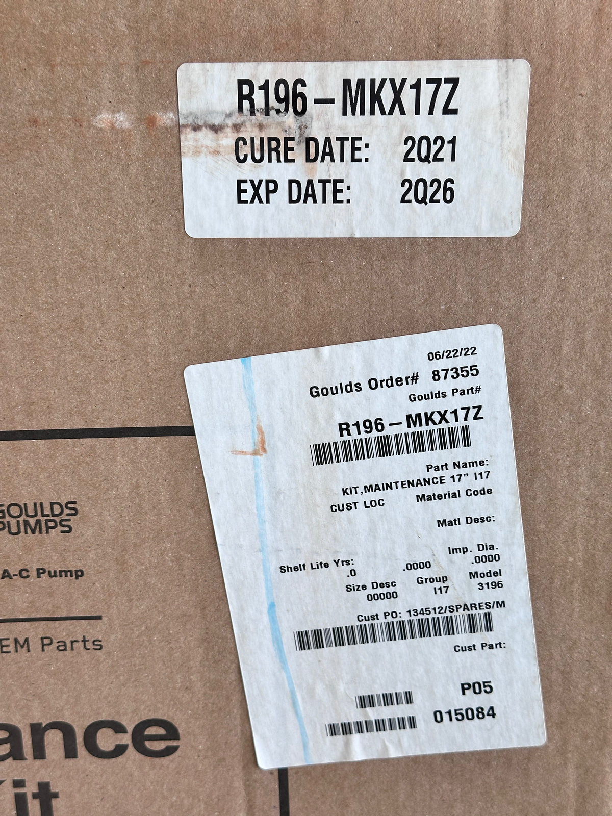 R196-MKX17Z Maintenance Kit for Goulds 3196 Pumps