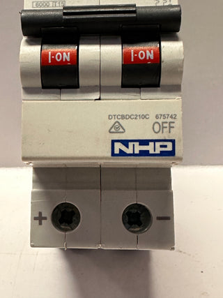 NHP DTCBDC210C DIN-T DC Miniature Circuit Breaker 2P 10A